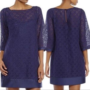 Laundry By Shelli Segal navy lace shift dress